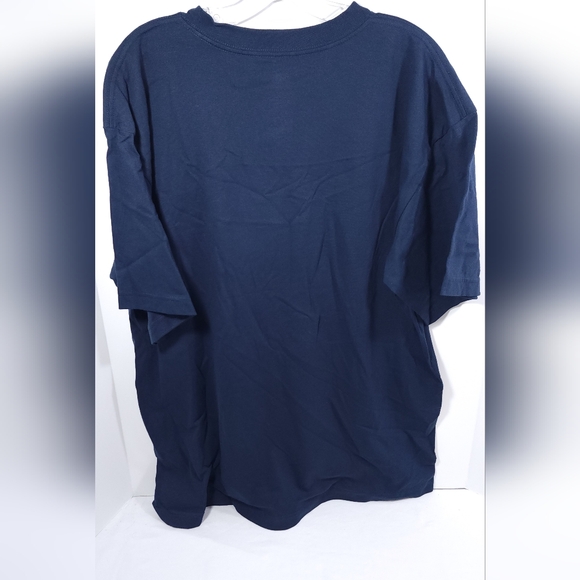 NWT VINTAGE Adidas Stripes Men's T-Shirt Size Larhe Navy Blue/ Light Blue - Picture 3 of 10